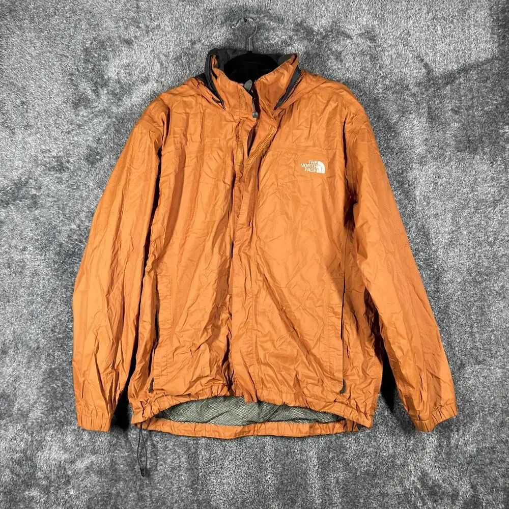 The North Face Jacket Mens L Orange HyVent Hooded Windbreaker Lightweight